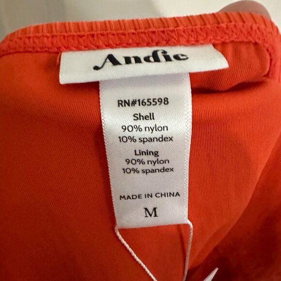 Andie Swim Ribbed Bikini Bottom Hipster Bottoms Siren Orange Size Medium NEW - Picture 3 of 4